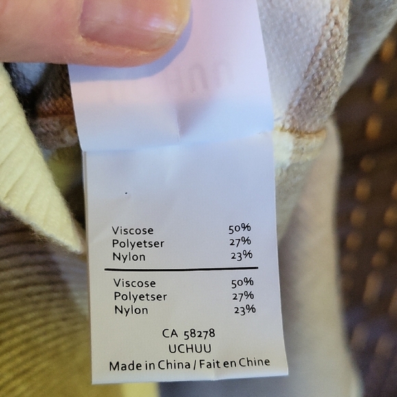 Striped Beige and White Womans Turtleneck Sweater - Picture 5 of 6